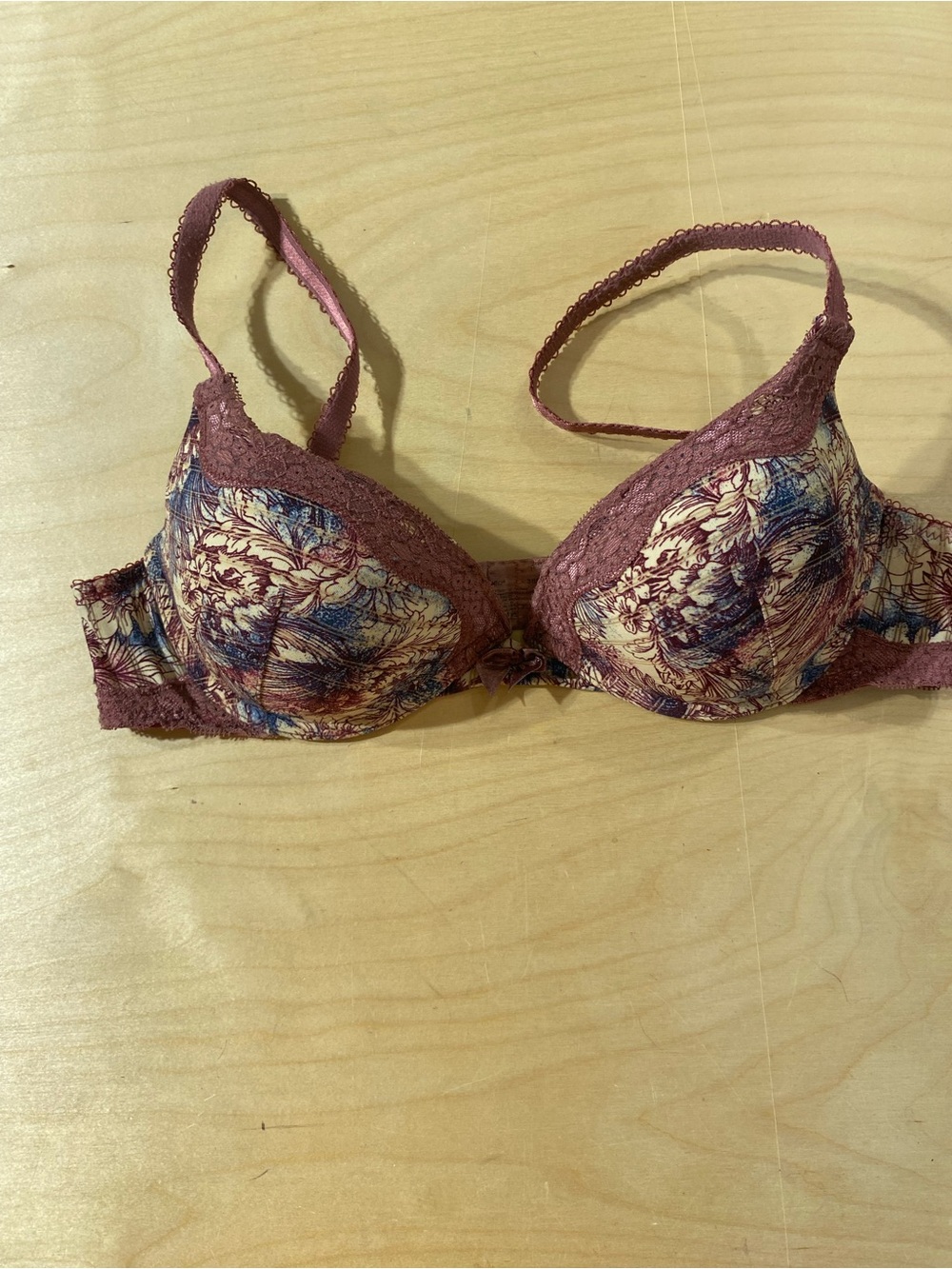 Ambrielle Women’s Floral Lace Underwire Bra - Mauve Pink 38B (SJ)